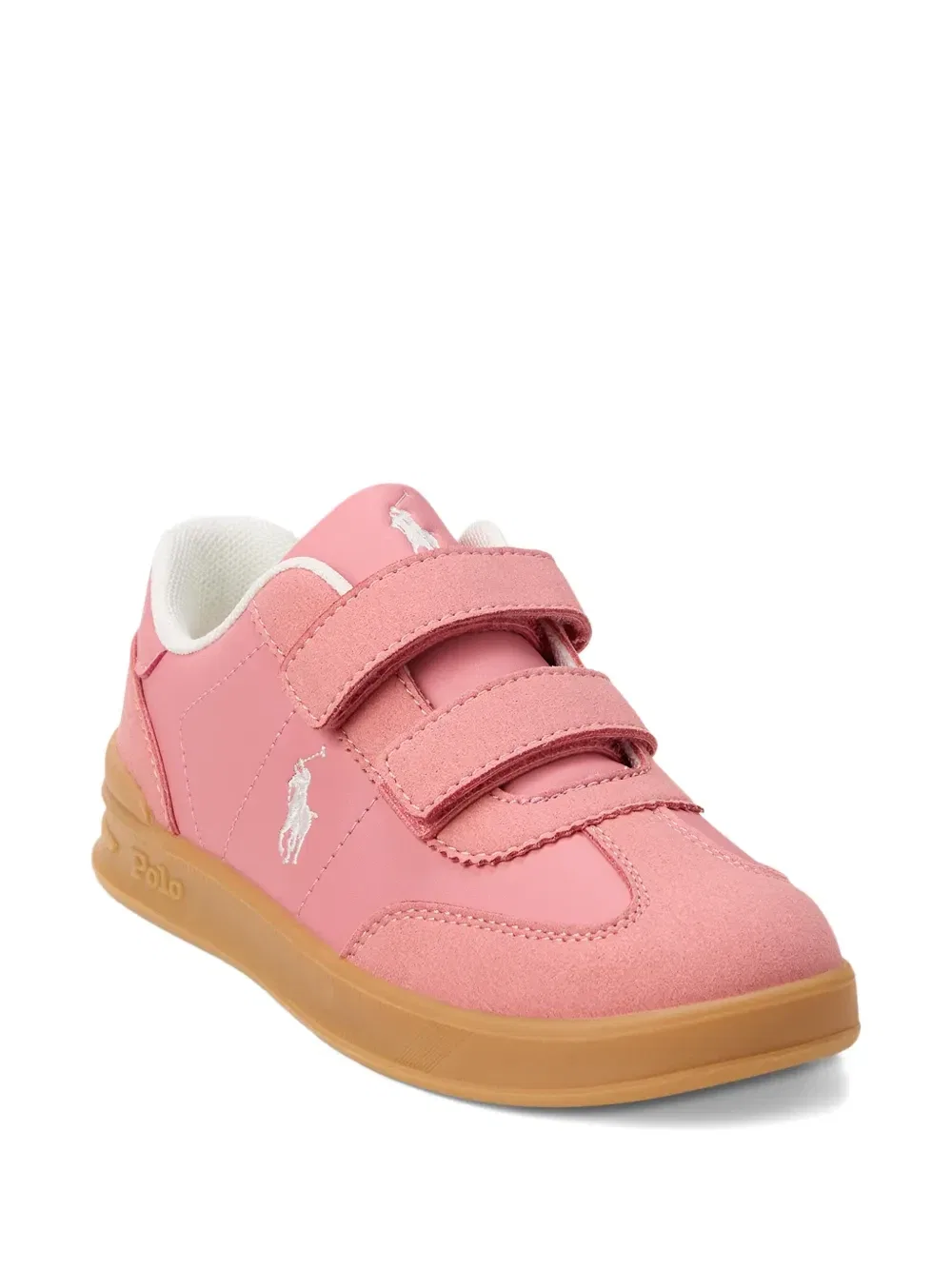Кроссовки на липучках с логотипом Polo Ralph Lauren Kids, розовый