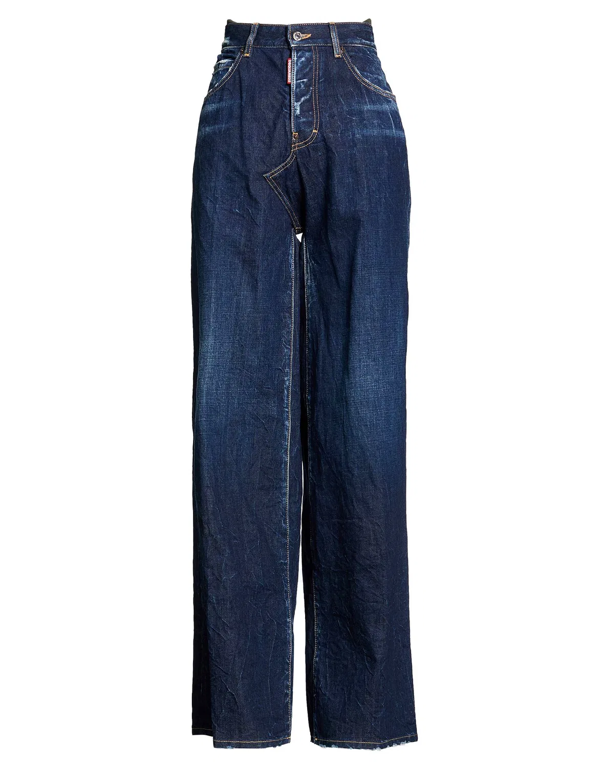 Женские джинсы клеш с потертостями Dsquared2, синий
