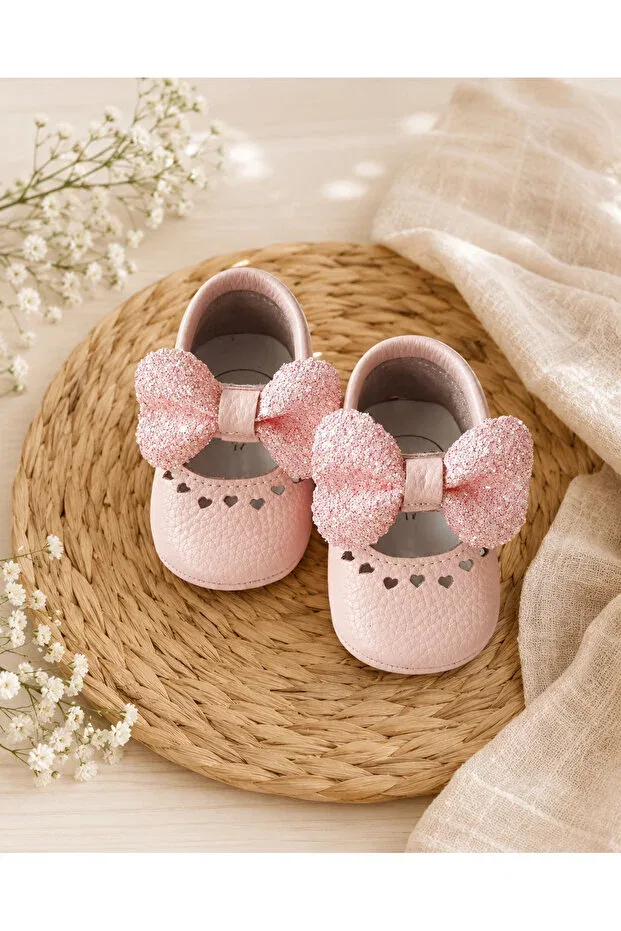 Детские мокасины для девочек из натуральной кожи Powder stone Viela Gift Atelier, Powder Pink