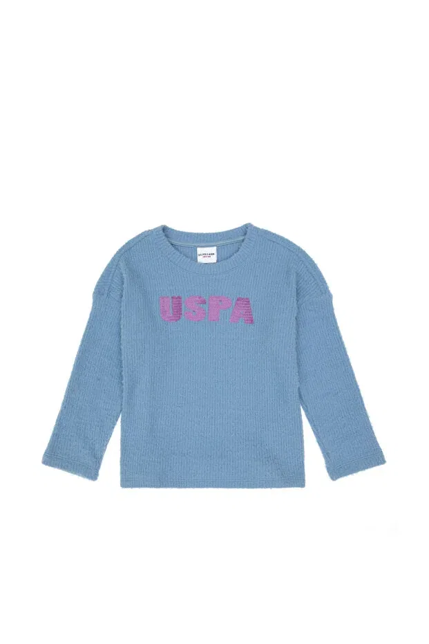 Детское для девочек свитшот с длинным рукавом U.S. Polo Assn., Light Blue