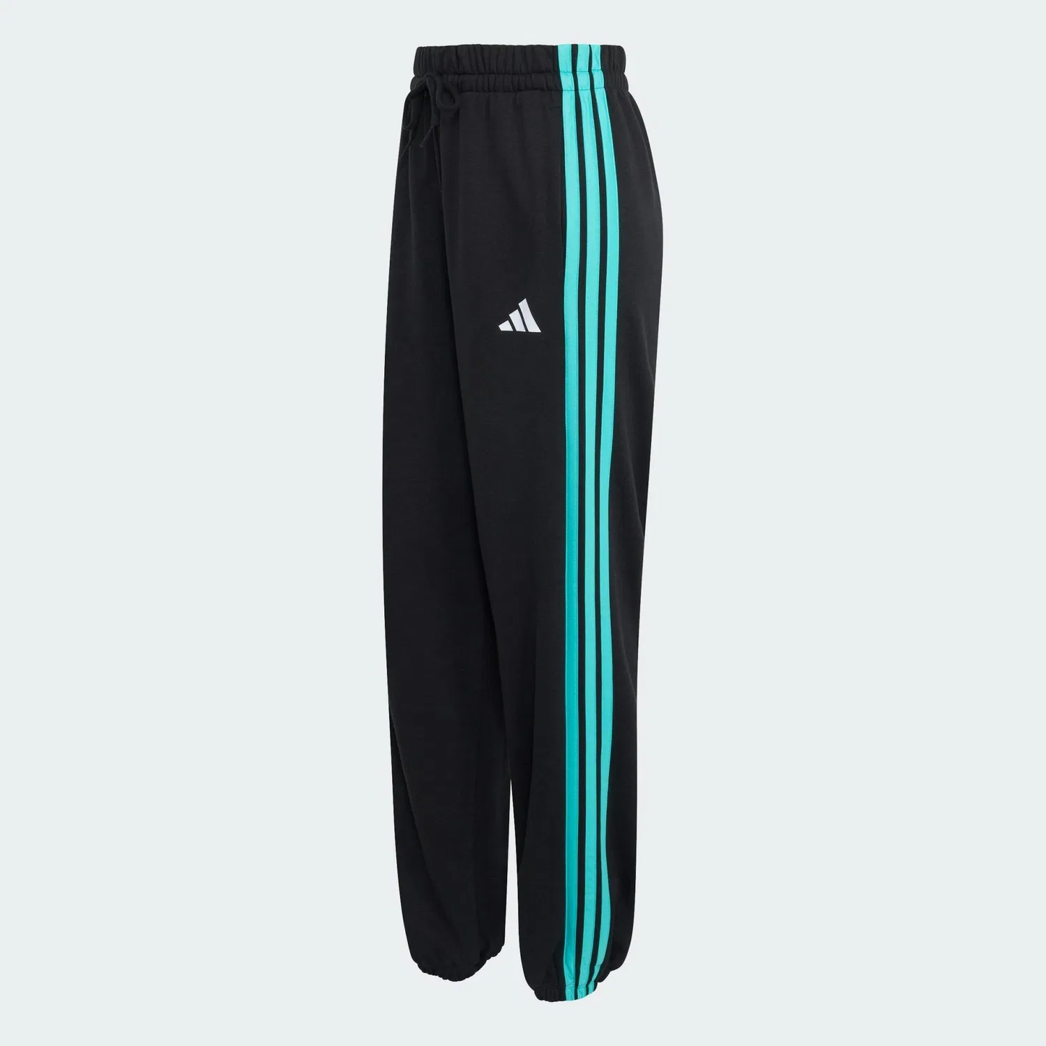 Женские брюки из футера с высоким поясом MERCEDES-AMG PETRONAS FORMULA 1 TEAM DNA HOSE Adidas, Schwarz Turkis — фото 2