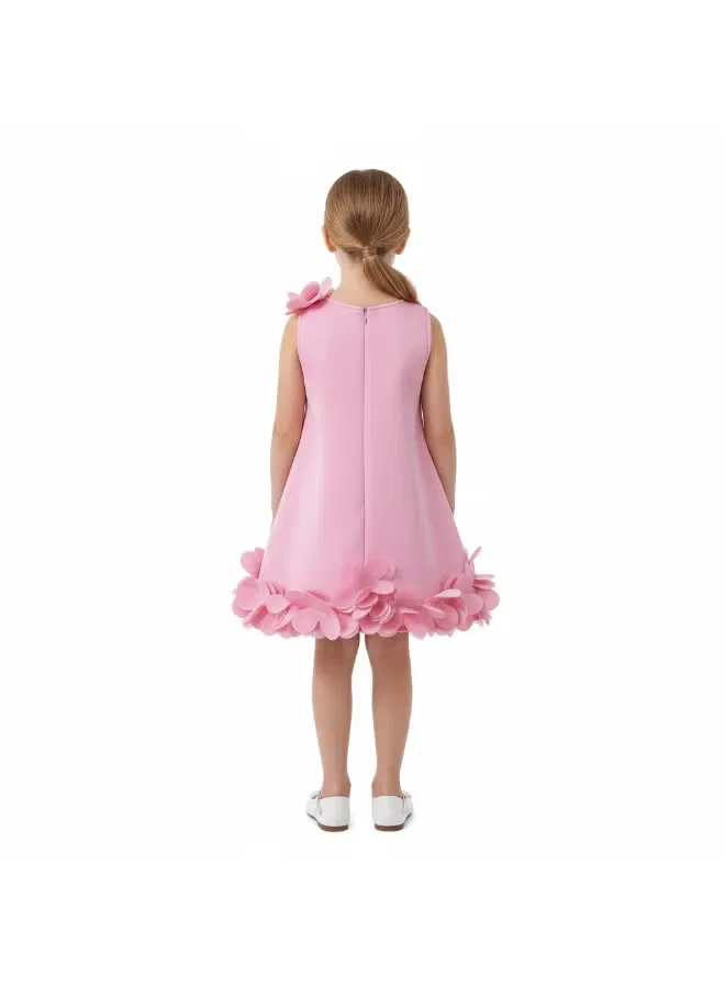 Платье детское с принтом Blossom pink party dress Bidani, светло-розовый — фото 2