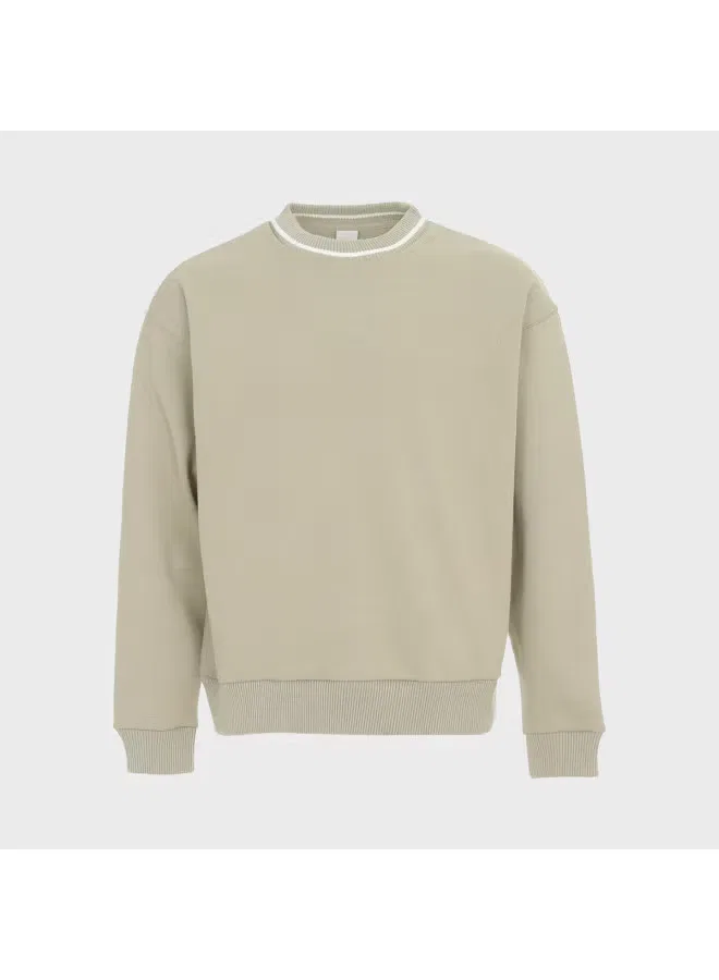 Свитшот свободный с полосами Zara, светло-зеленый — фото 2