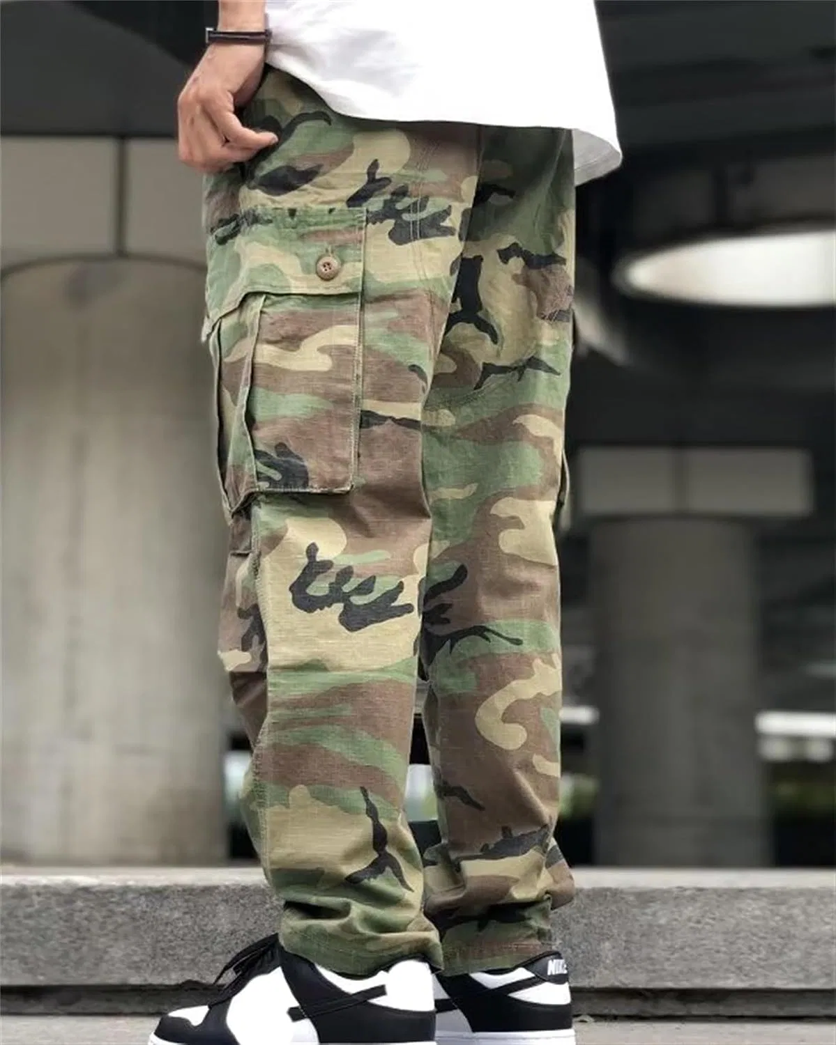 Мужские брюки карго свободного кроя, модель Camo Sweatpants, хаки — фото 4