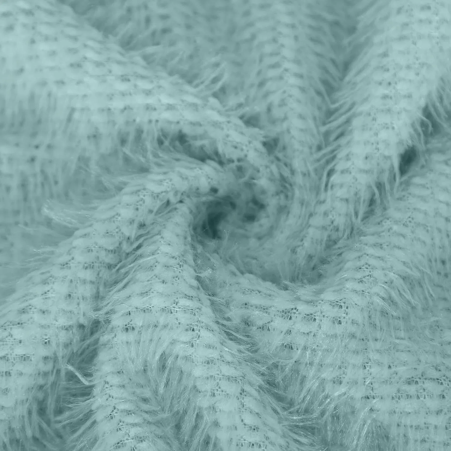 Женское мини-платье из флиса с круглым вырезом, Light Blue — фото 2
