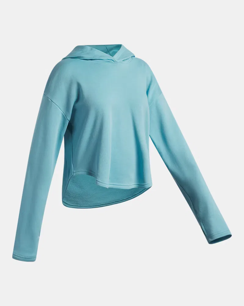 Детское худи из легкого футера с быстросохнущей тканью UA Rival UnderArmour, Blue Haze/White — фото 3