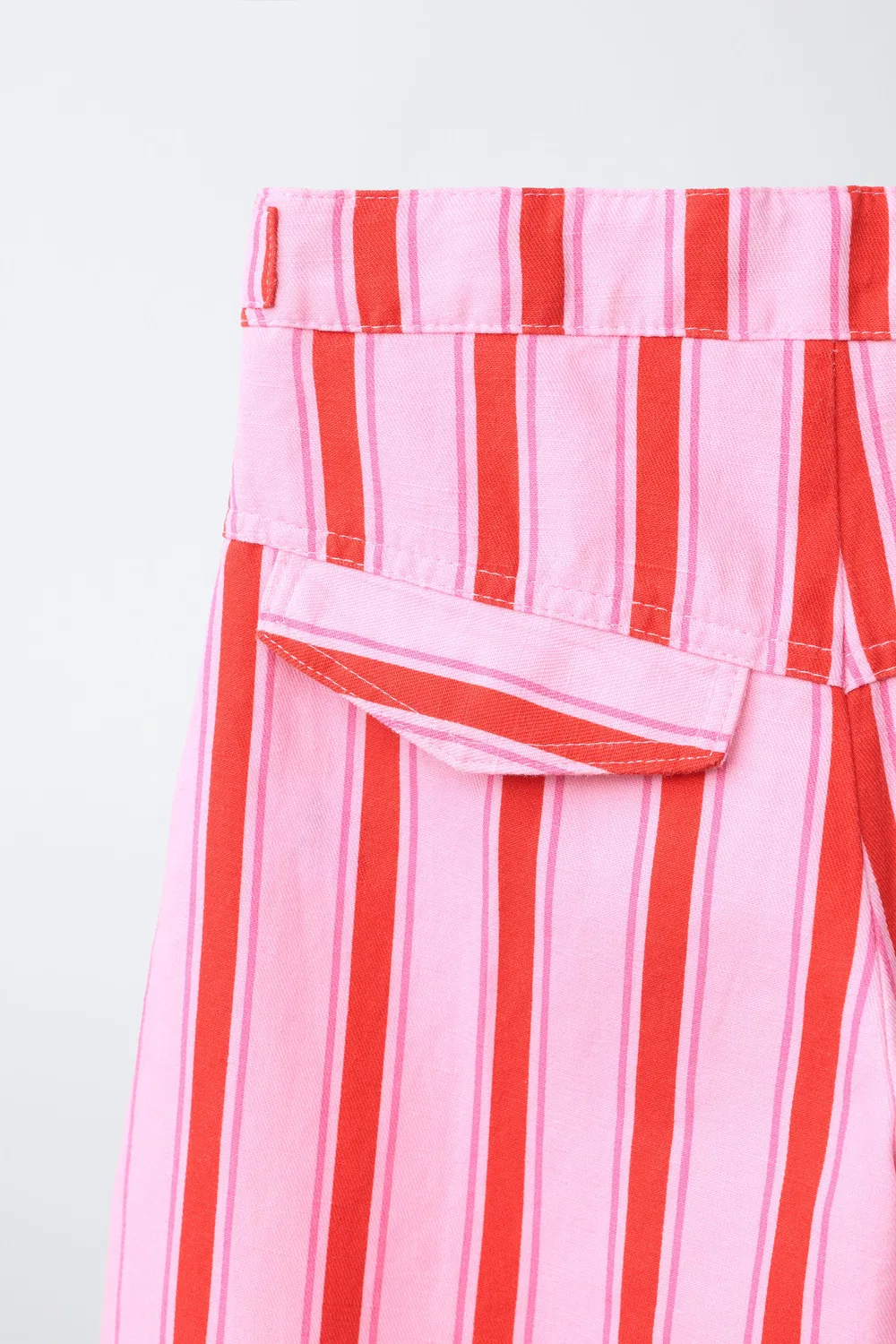 Полосатые брюки "Бочка" ZARA, Pink — фото 4