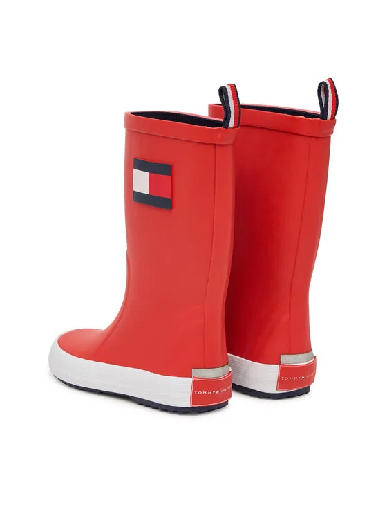 Резиновые сапоги Flag Rain Boot  Tommy Hilfiger, красный — фото 3