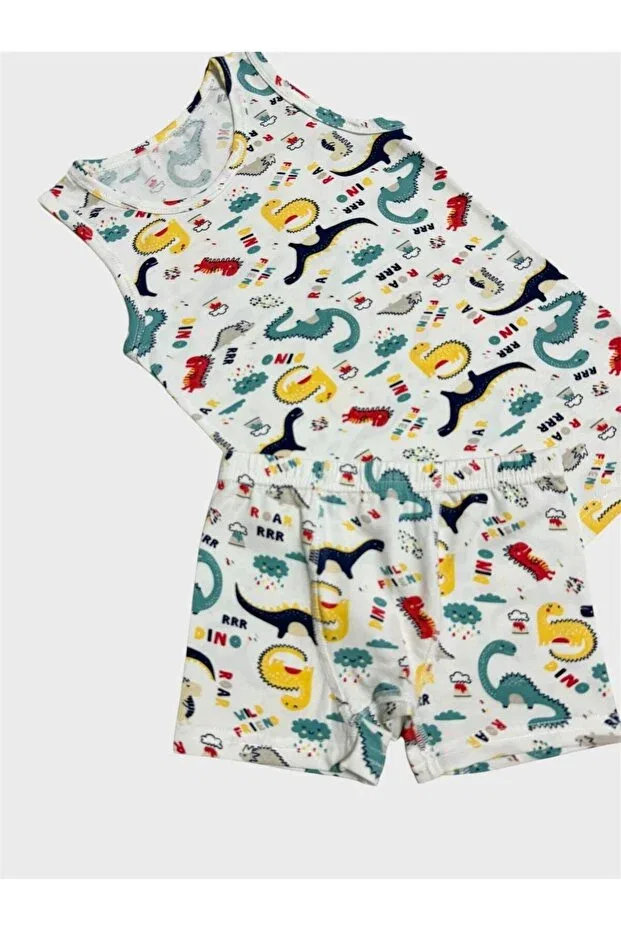 Детский комплект для мальчиков с принтом Boxer Shorts Elmas Kids, White — фото 4