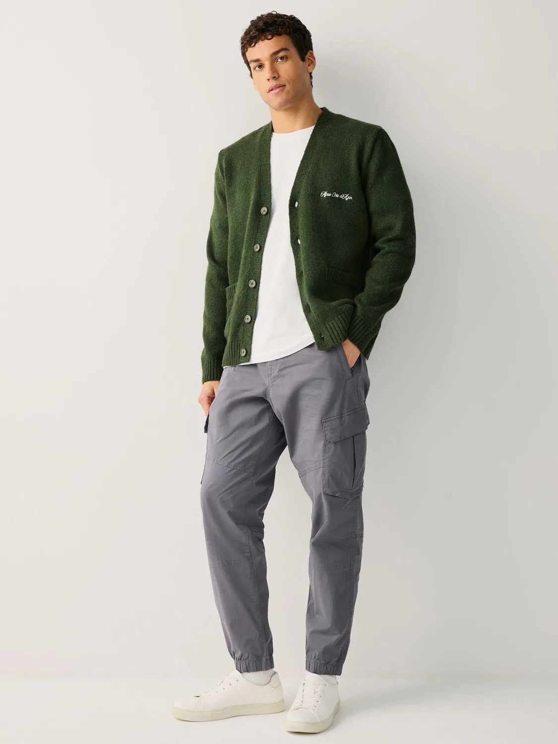 Брюки карго Regular Tapered Fit из хлопка с эластаном Next, синий — фото 3