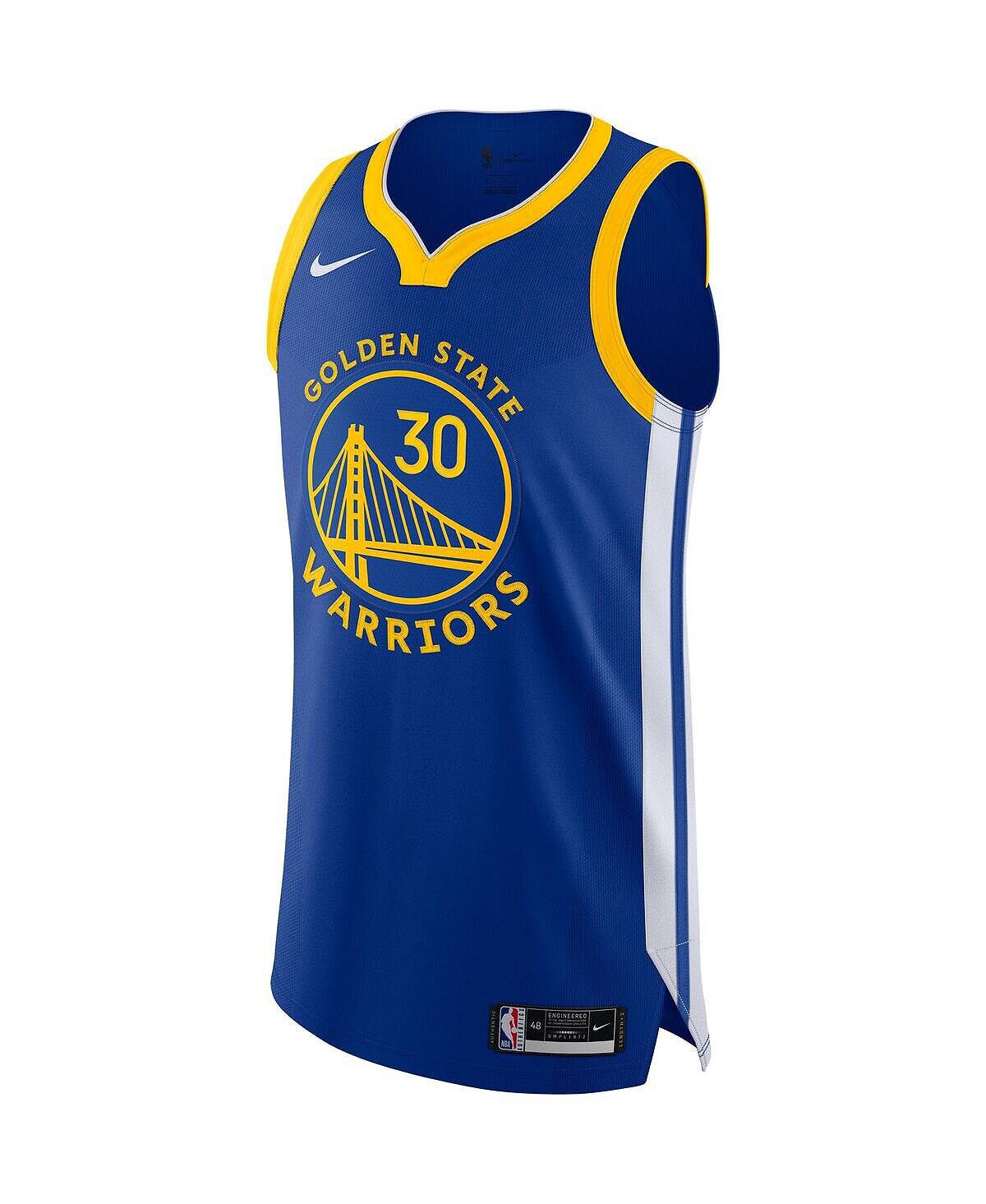 Мужская футболка stephen curry royal golden state warriors 2020/21 authentic jersey — icon edition Nike — фото 4