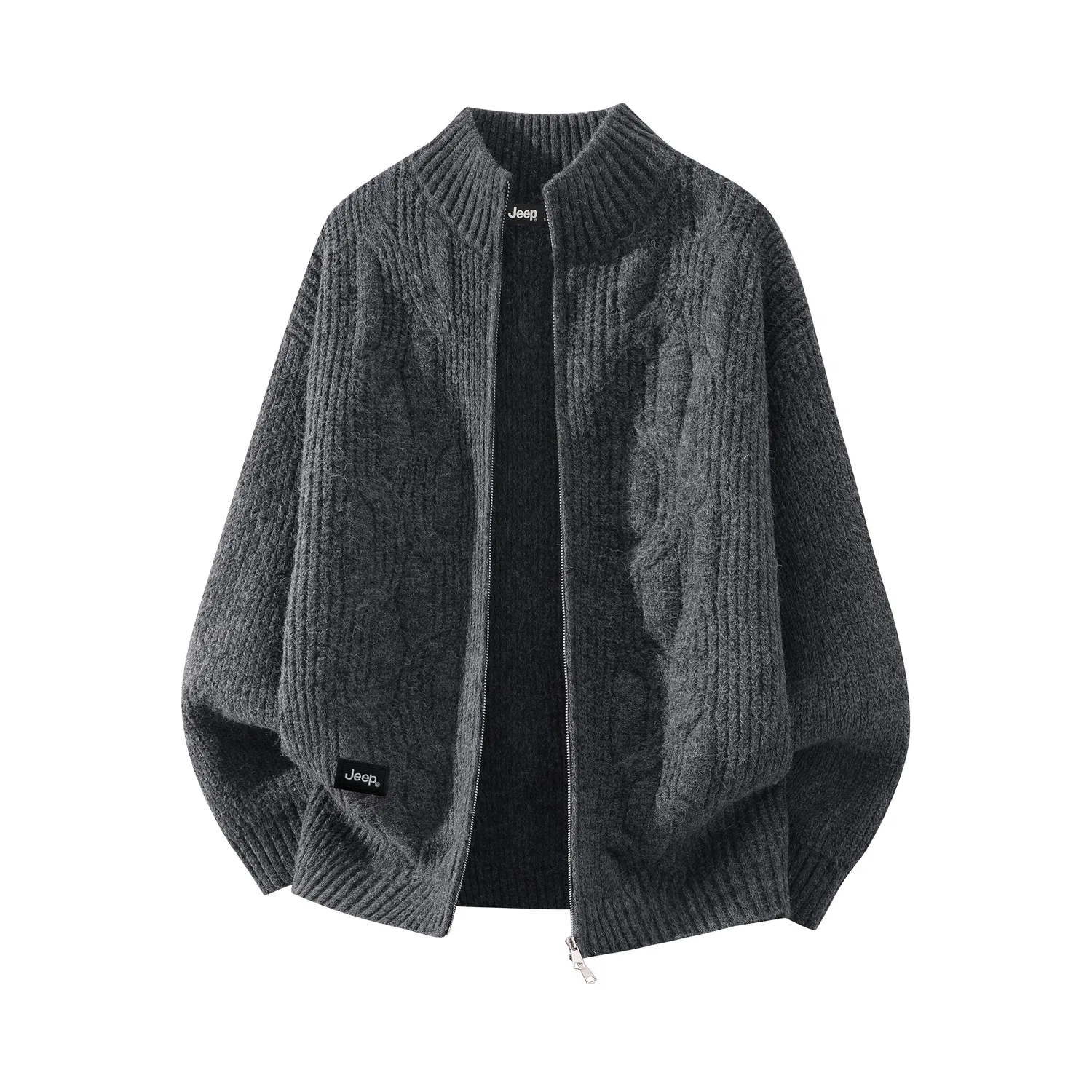 Детский свитер с воротником-стойкой Jeep Leisure Collection, Dark Gray
