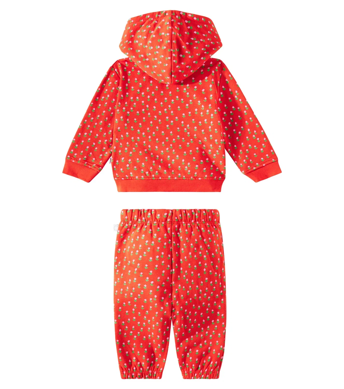 Комплект хлопковый с цветочным принтом Stella Mccartney Kids, красный — фото 4