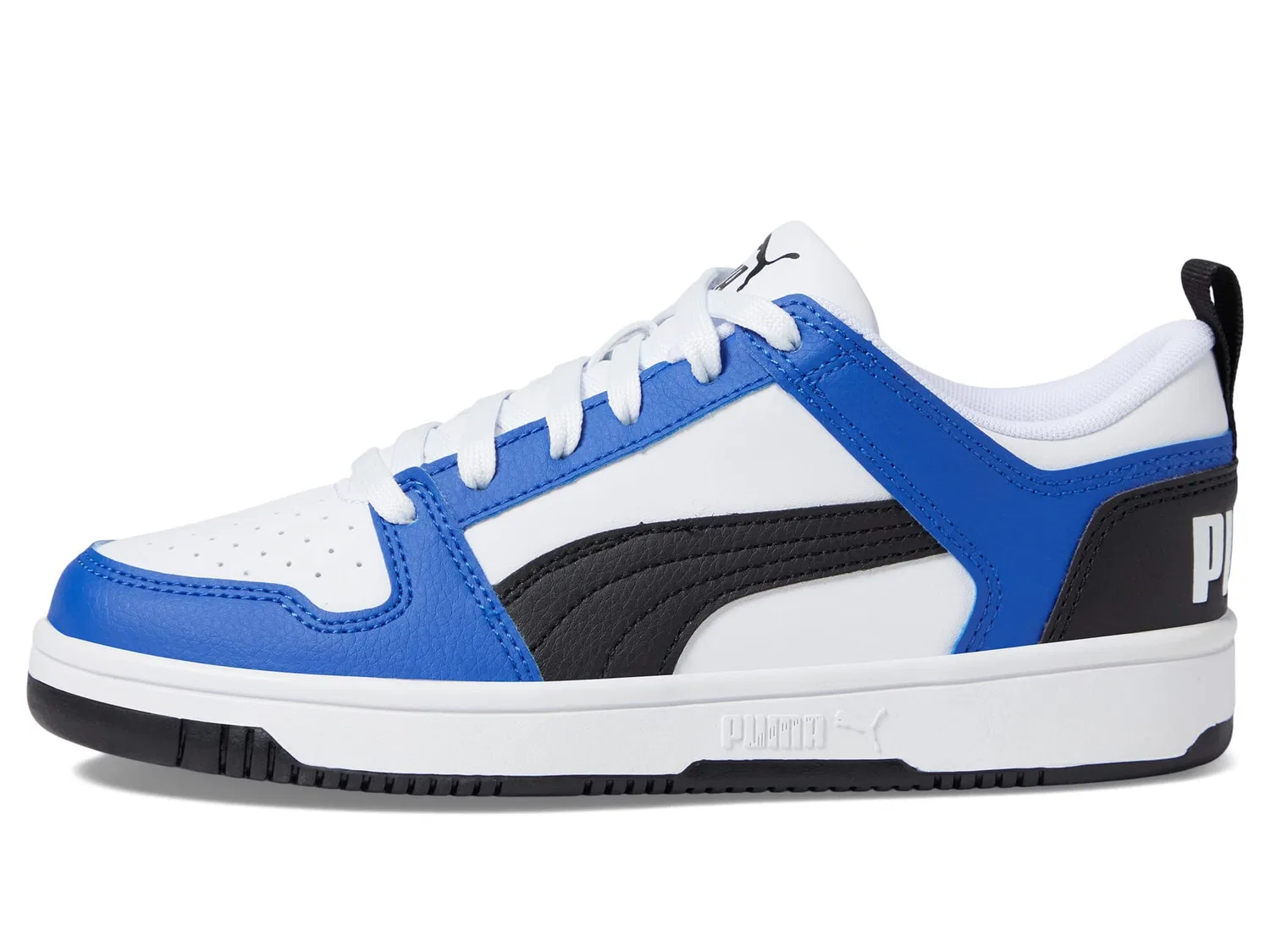 Детские кроссовки для мальчиков с перфорацией Rebound Layup PUMA PUMA White Sapphire PUMA Black Royal — фото 4