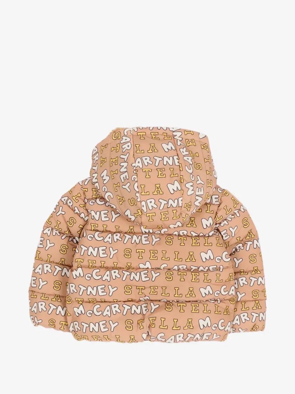 Пуховик с логотипом Stella McCartney Kids, коричневый — фото 2