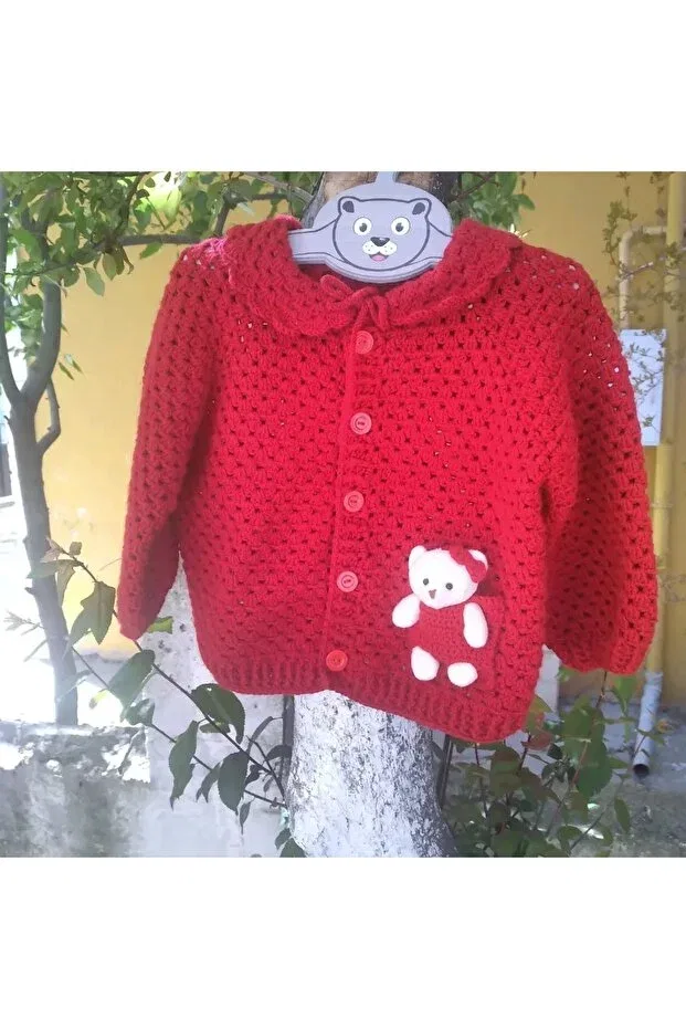 Детский кардиган с длинным рукавом Kartopu Baby One, Красный — фото 3