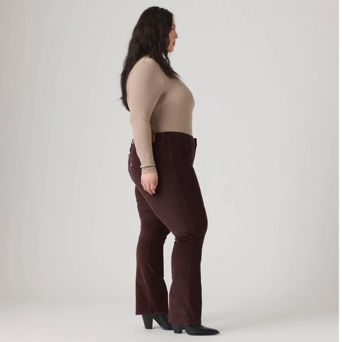 Классические прямые вельветовые женские брюки (большие размеры) Levi's, Java - Brown — фото 4