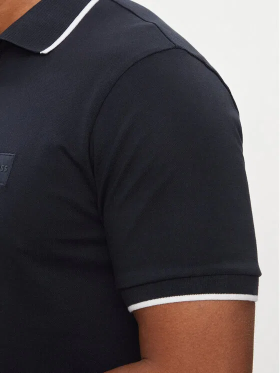 Поло slim fit Passertip Boss, темно-синий — фото 4
