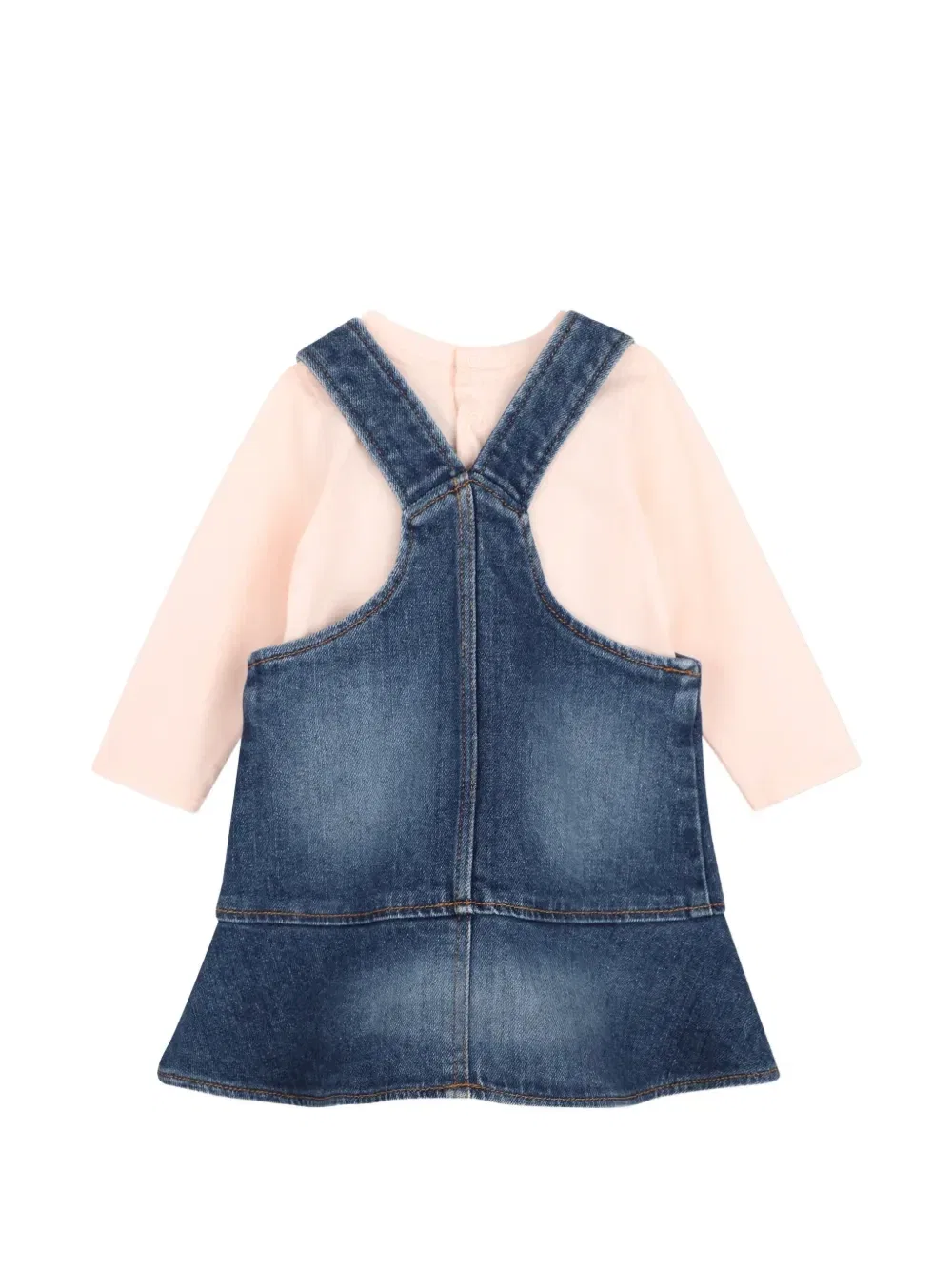 Комплект из платья и футболки с вышитым логотипом Chloe Kids, синий — фото 2