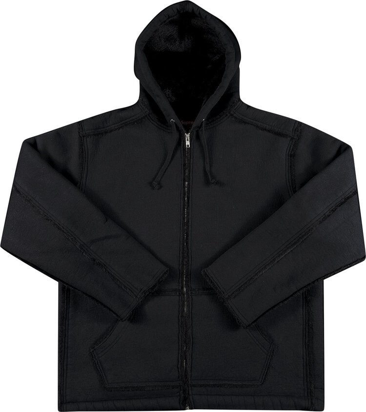 

Куртка Supreme Faux Shearling Hooded Jacket 'Black', черный