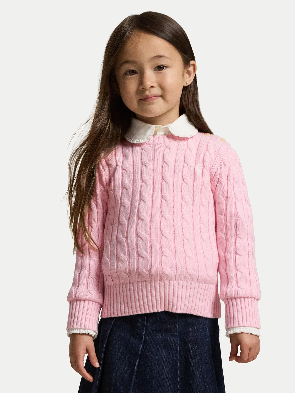 Пуловер стандартного кроя для девочки Polo Ralph Lauren, светло-розовый