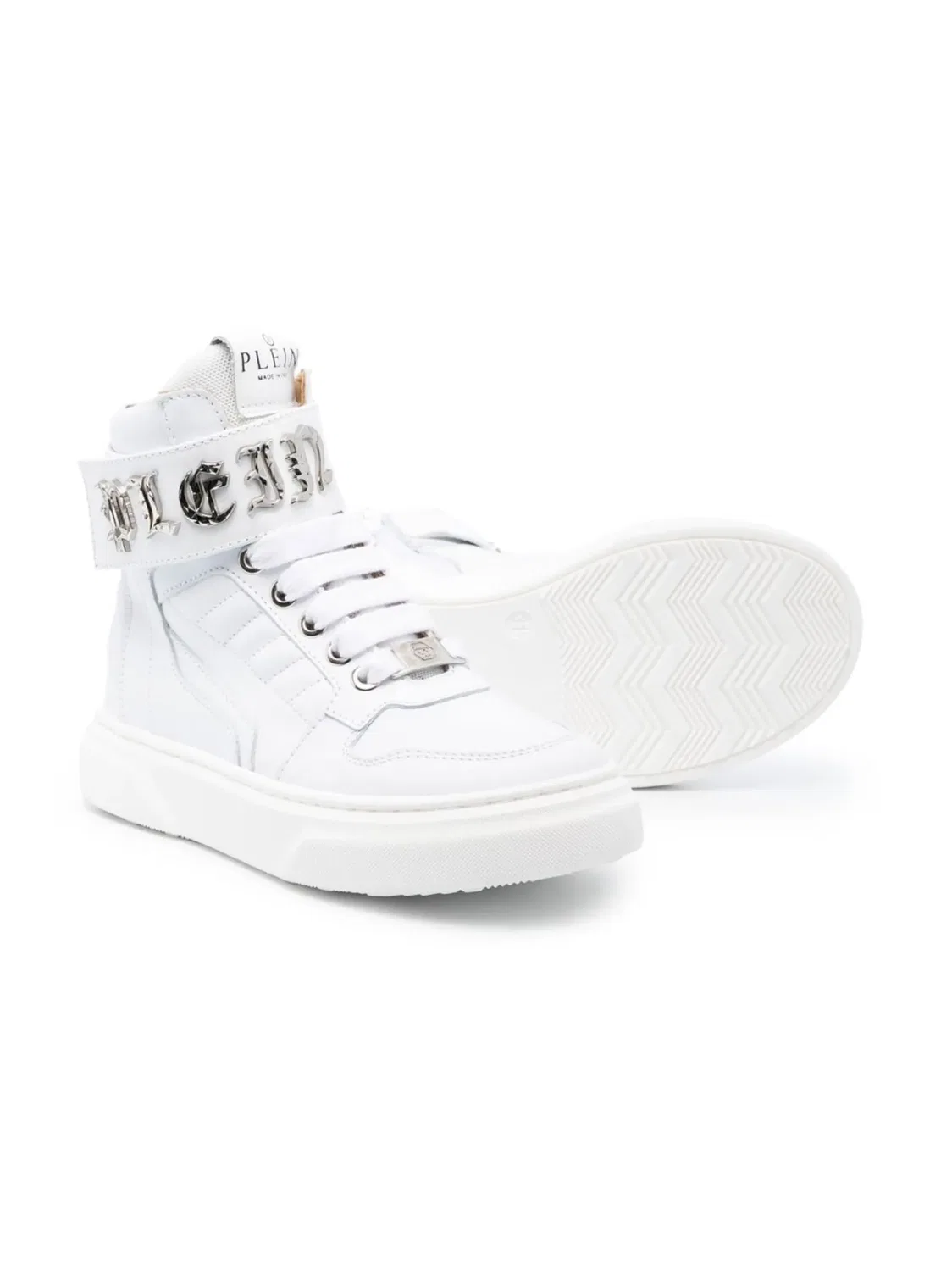 Кожаные высокие кроссовки Philipp Plein, белый — фото 3
