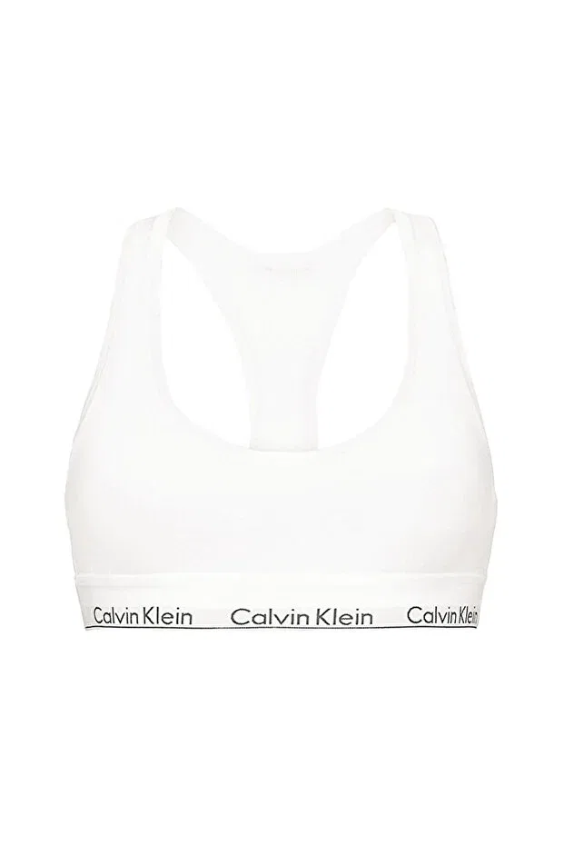 Женские хлопковый бралетт Calvin Klein, White