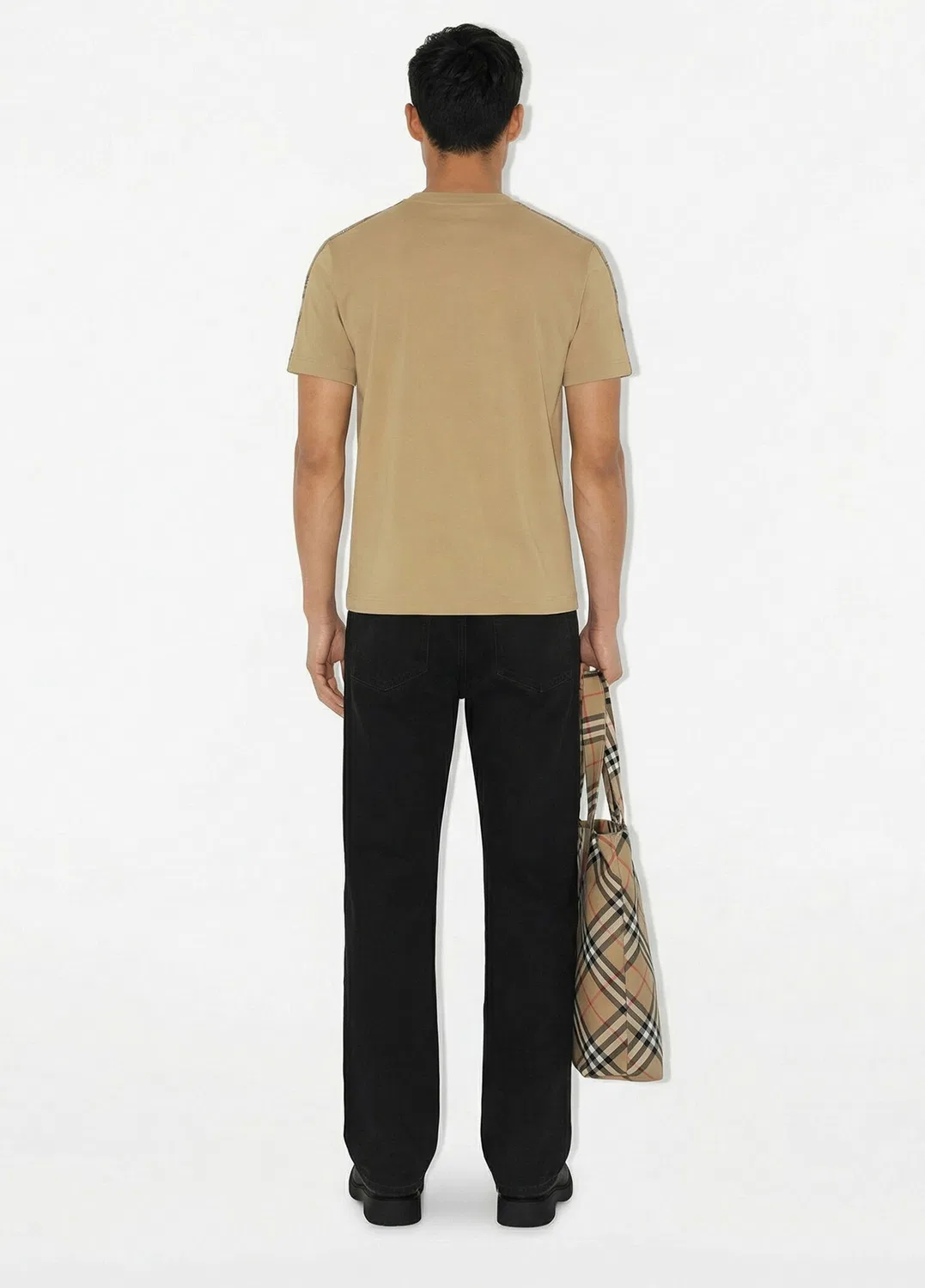 Футболка Burberry Tal Trim Cotton, бежевый — фото 4
