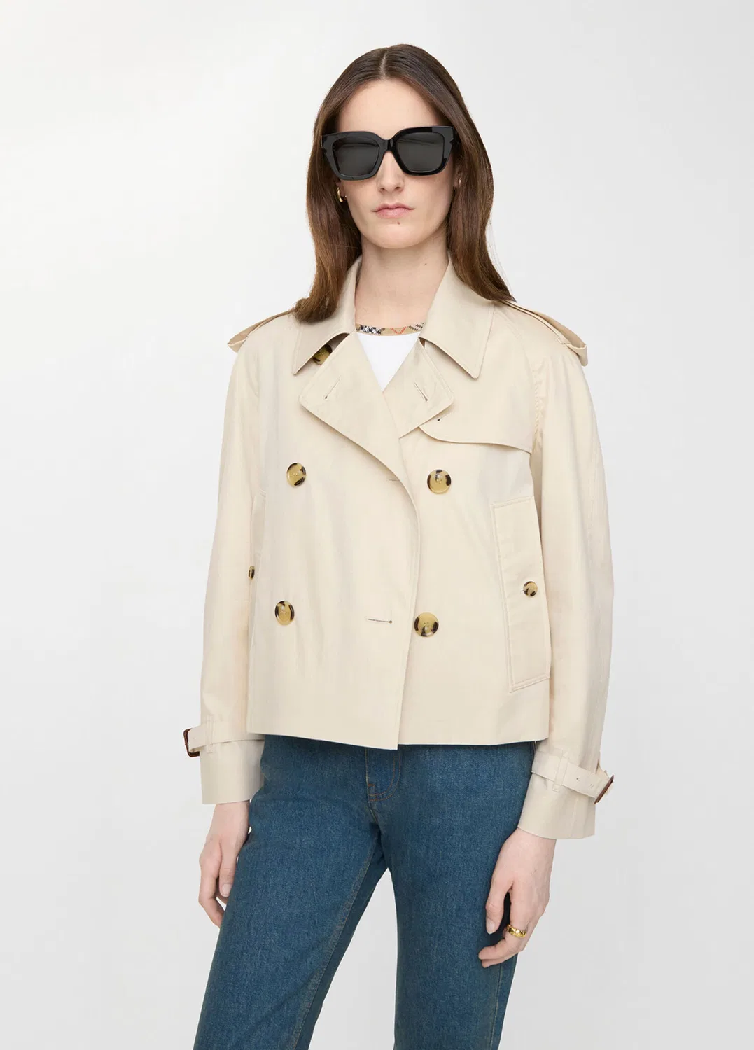 Тренч Burberry Tropical Mayfair, укороченный, бежевый — фото 3