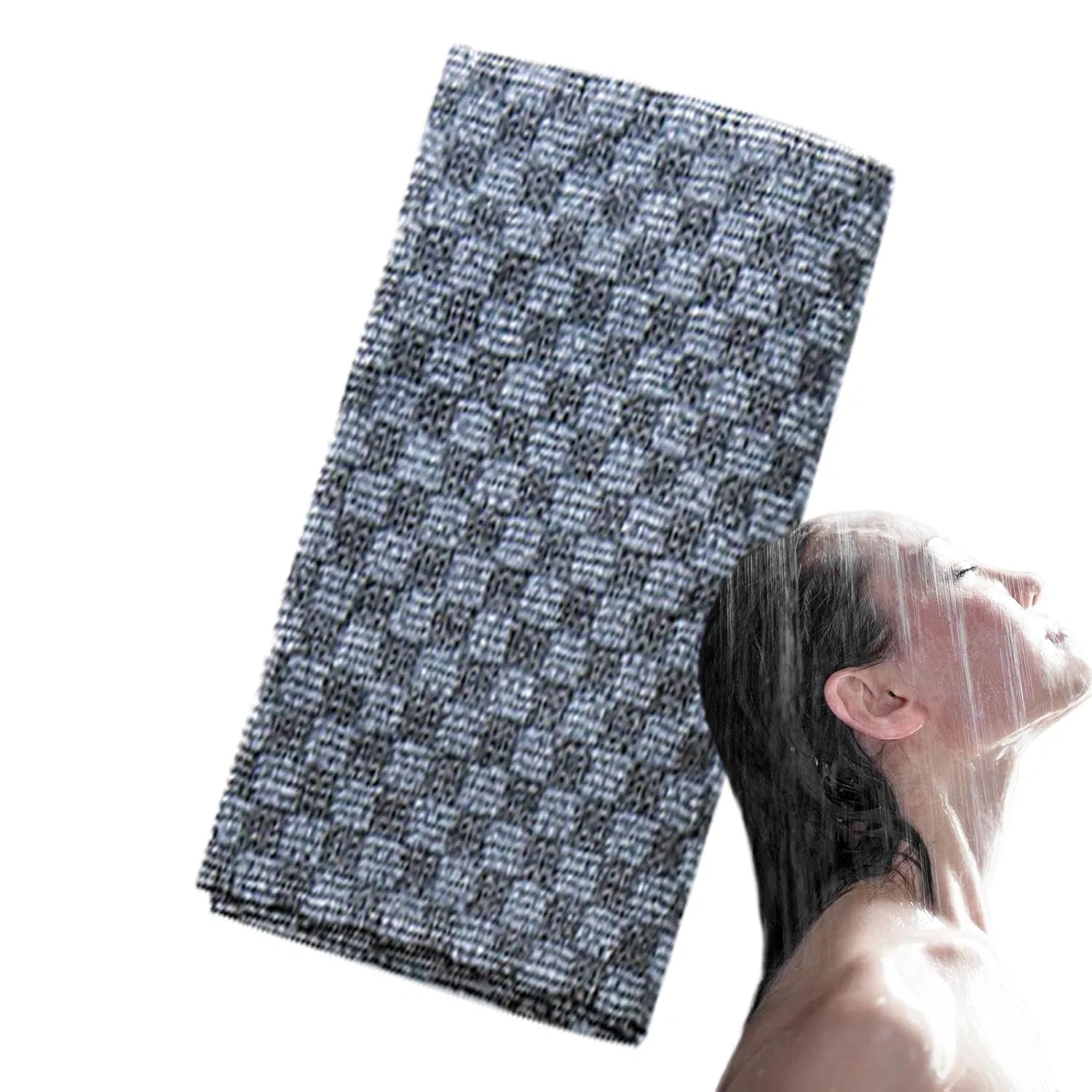 Generisch Эксфолиирующая салфетка, длинное полотенце для пилинга, 1 шт, 100x20 см, White/Black