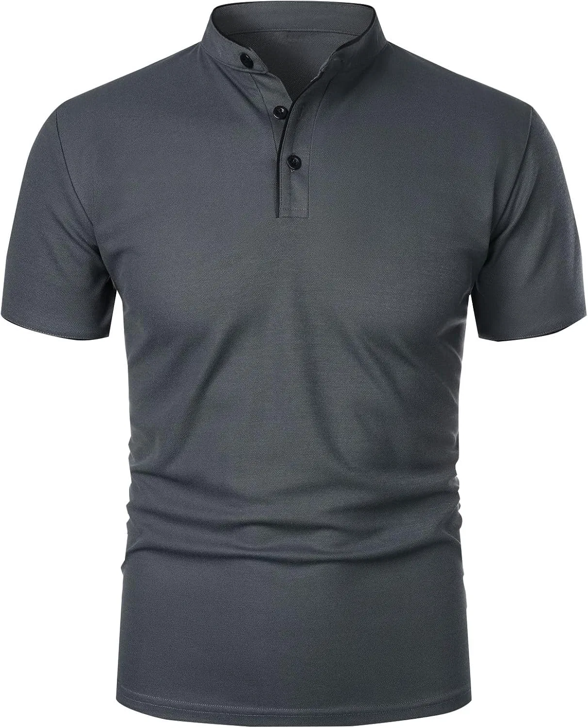 Мужская футболка с пуговицами Miyaomn, Dark Gray