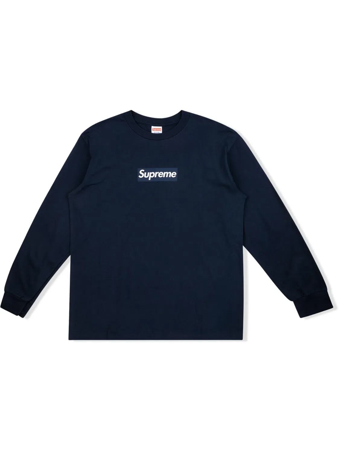 Supreme Лонгслив Box Logo синий