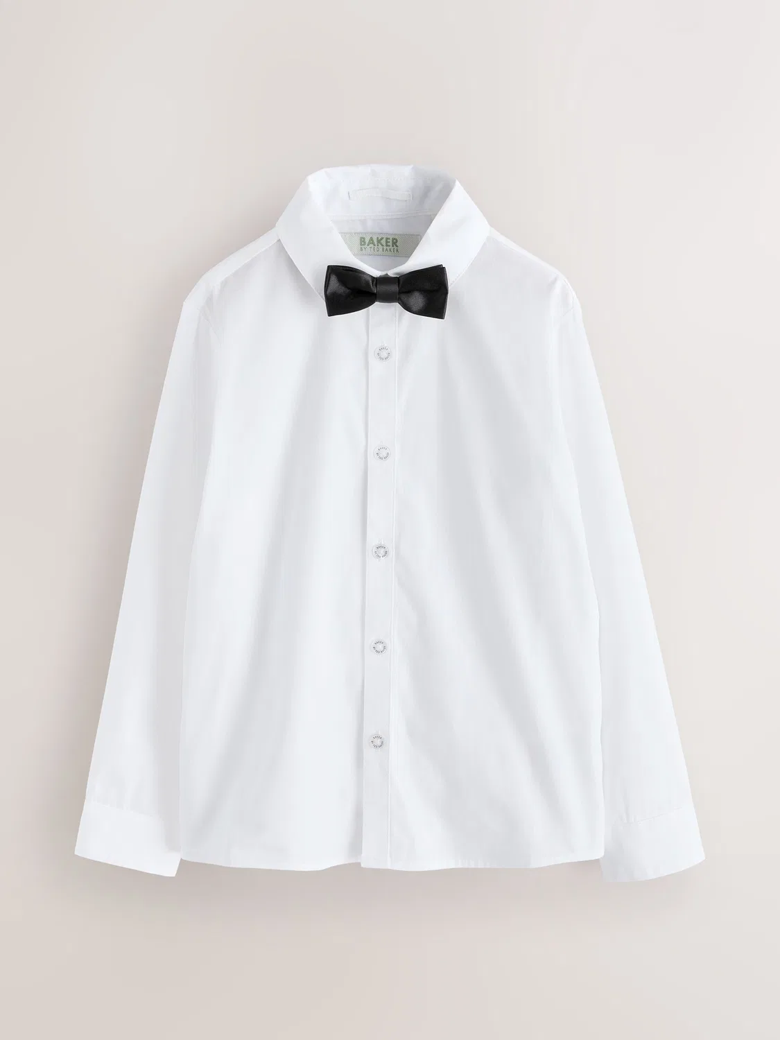 Рубашка с галстуком-бабочкой, длинный рукав Baker by Ted Baker, белый/черный — фото 4