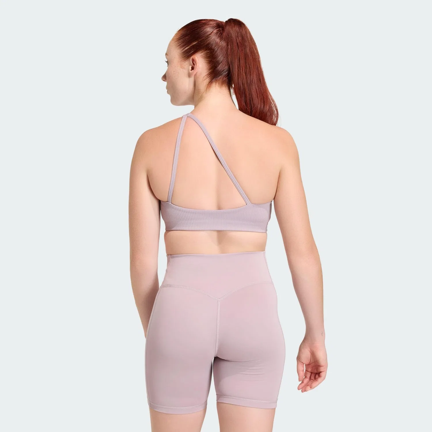 Женский спортивный топ с одним плечом Optime Workout Rib, Adidas, Helllila — фото 3