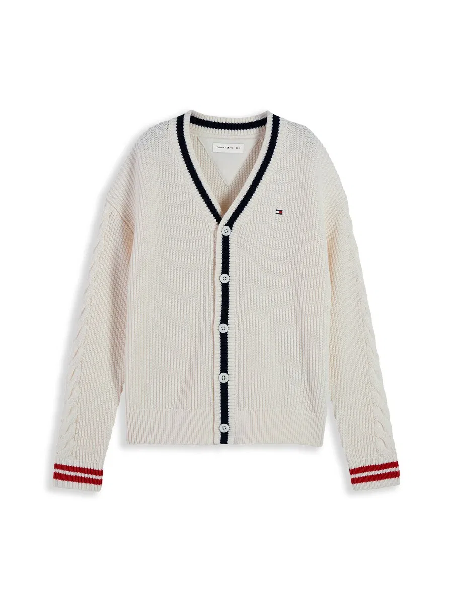 Вязаный кардиган TOMMY HILFIGER цвета слоновой кости