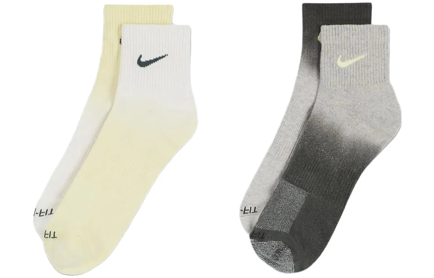 Мужские носки с принтом Nike Everyday Plus Ankle Socks, 2 пары, Black/Yellow — фото 3