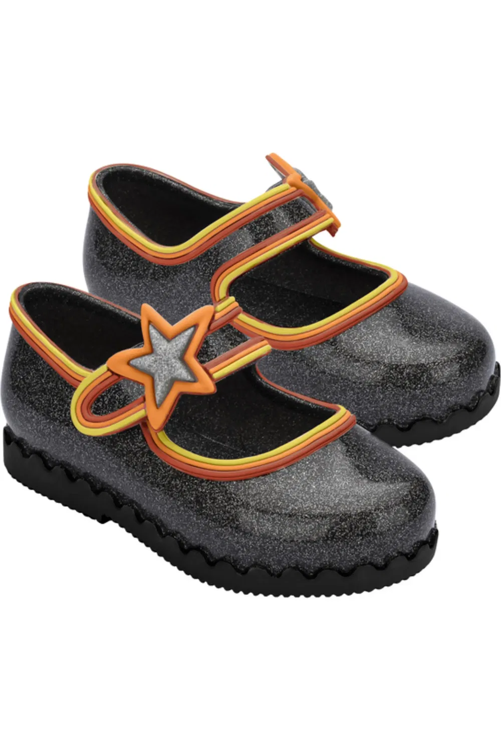 Туфли балетки детские с фруктовым ароматом Hip Ballerina Mini Melissa, Glitter Black