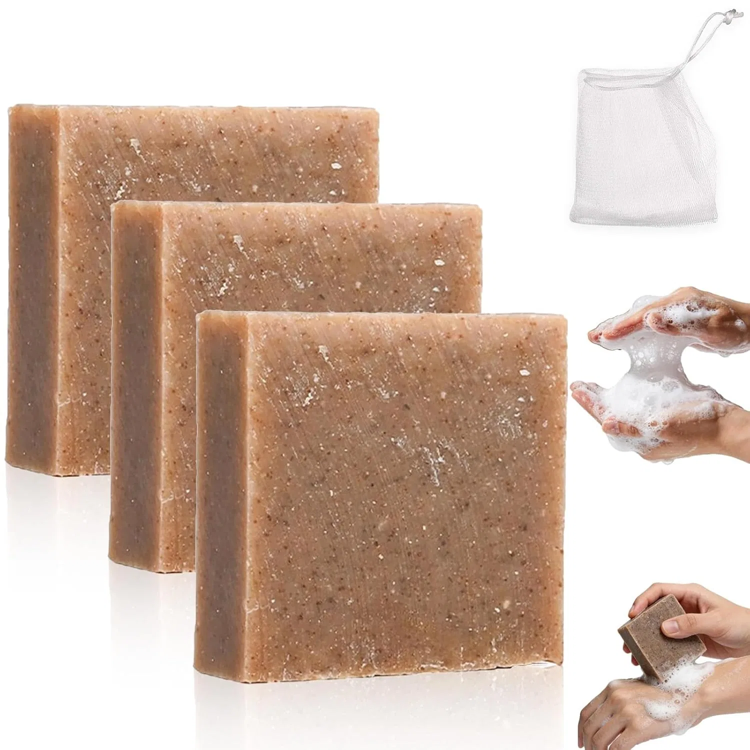 Твердое мыло с глиной и брендом GHRKLP, набор 3 шт, Цвет 3pcs Clay Soap