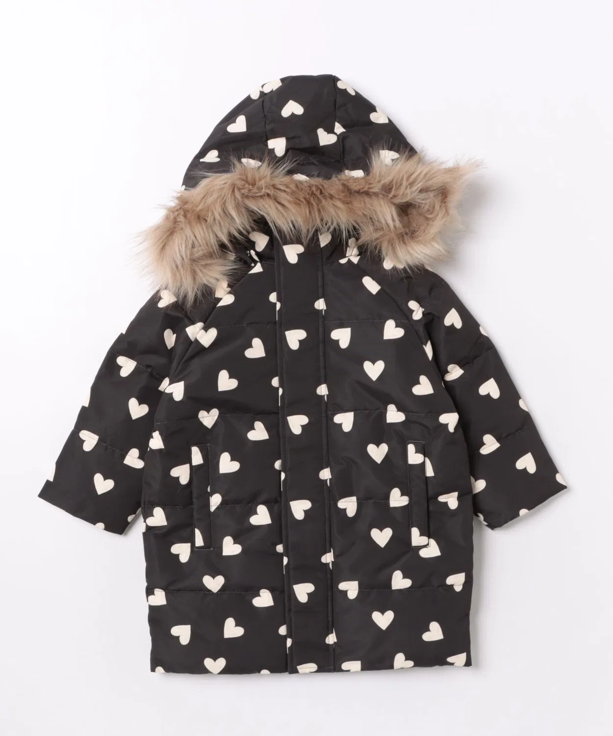 NO WAY Детский длинный пуховик с капюшоном Rylee + Cru, Black