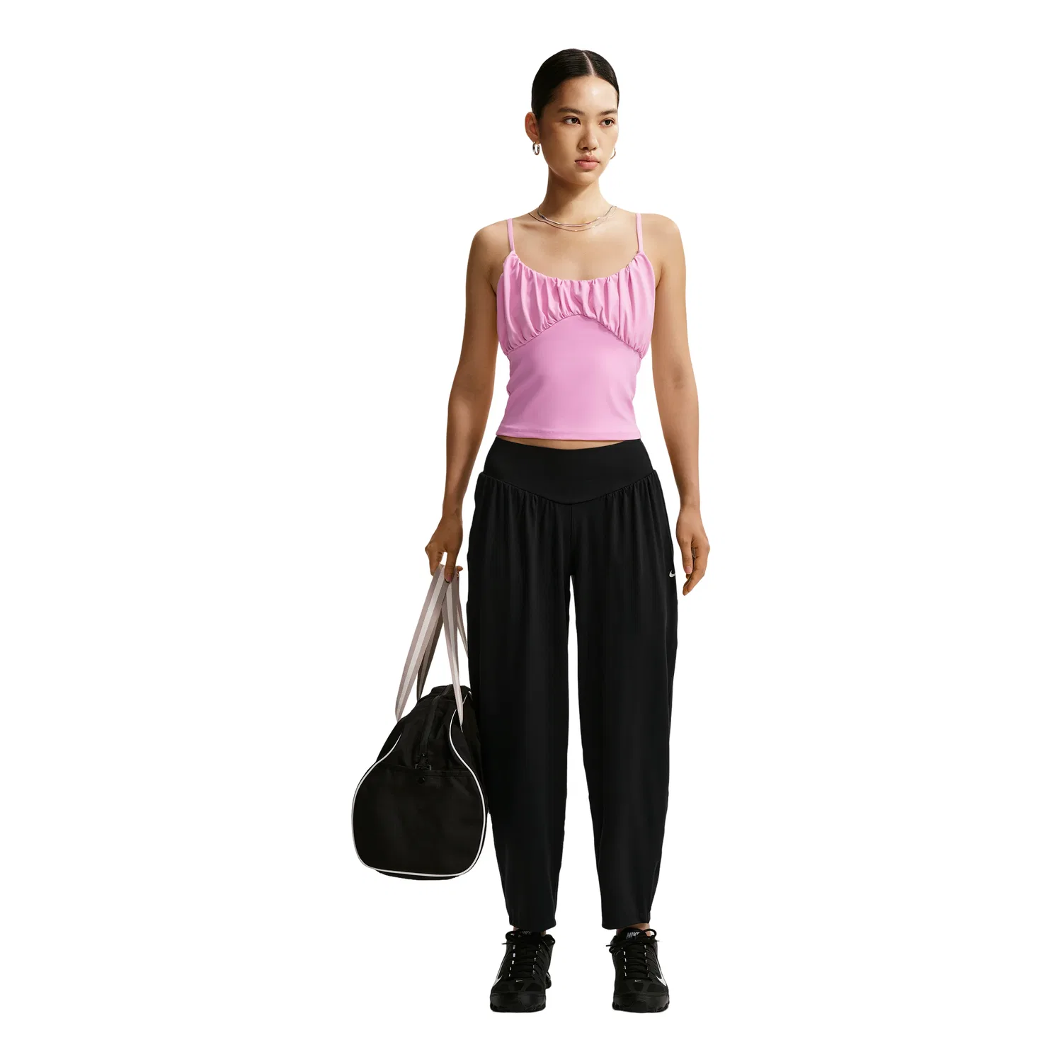 Женские брюки One Relaxed Dri-Fit Trousers 'Black' Nike, Black/White — фото 2