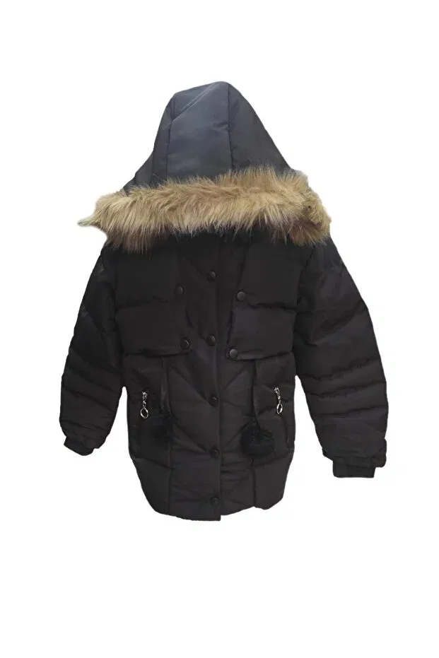 Детское пальто для девочек с принтом Lifeformoda, Black