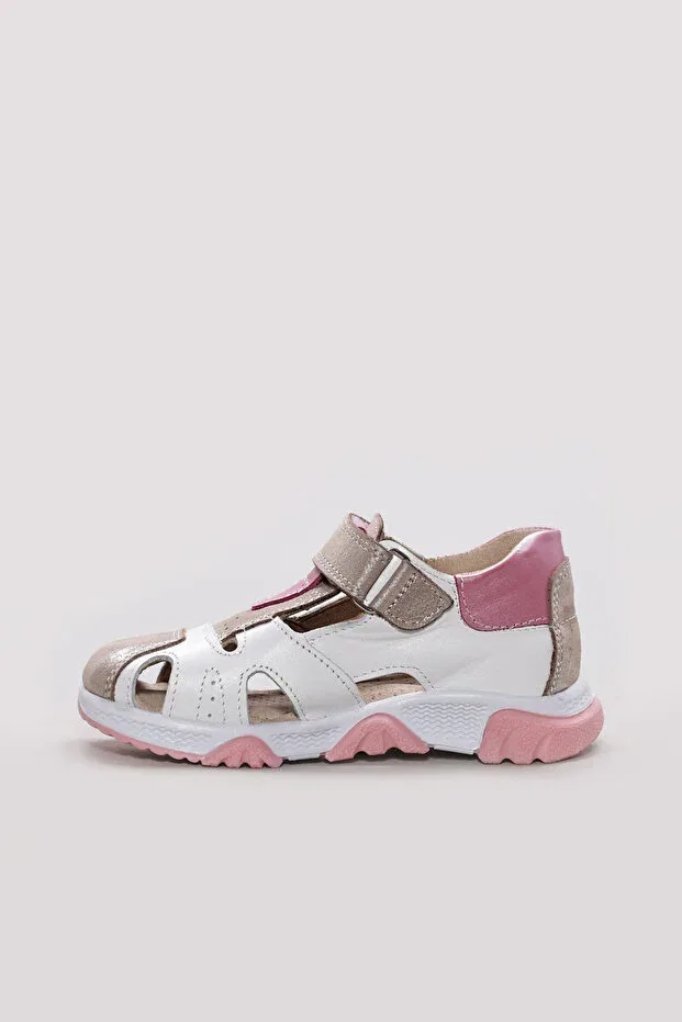 Детские повседневные туфли для девочек с принтом Young Fast Step, White Beige — фото 2