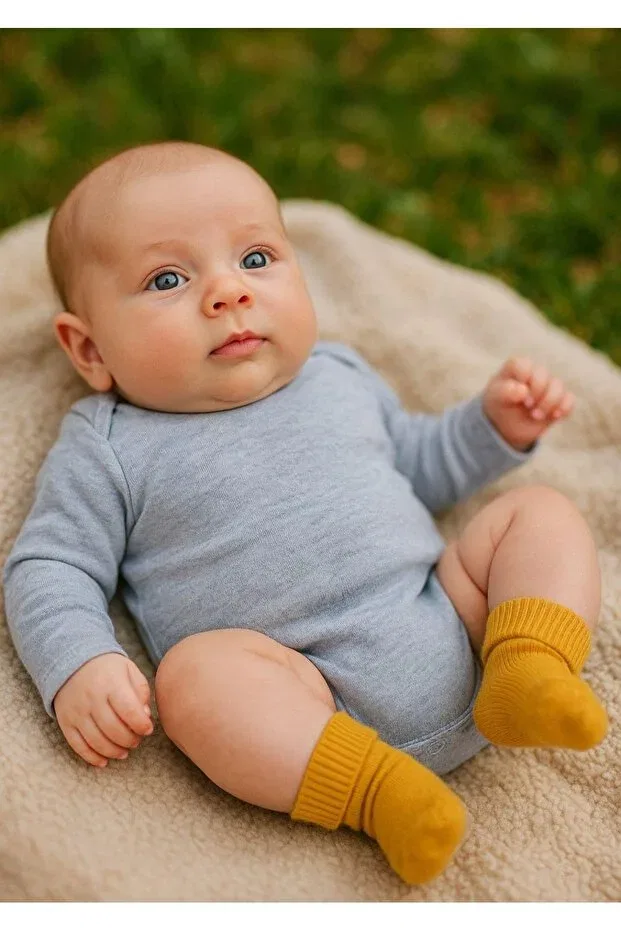 Детские носки для новорожденных высокие органические Özkardeşler Baby, Hardal