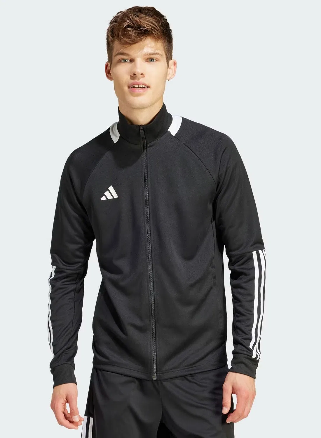 Куртка спортивная на молнии с влагоотводящей технологией Aeroready Sereno Cut 3-Stripes Adidas, черный