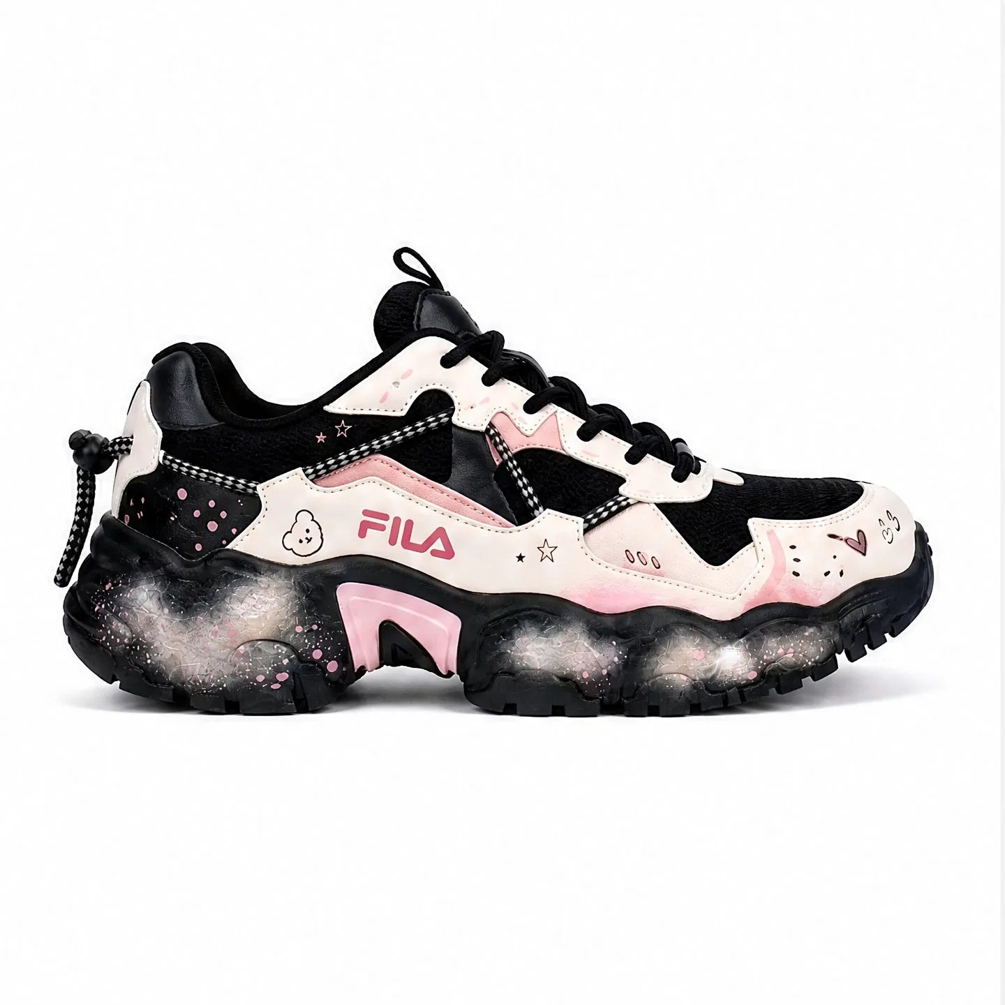 Детские кроссовки с принтом модели RUNNING Casual Shoes Unisex Low Top FILA, Black — фото 3