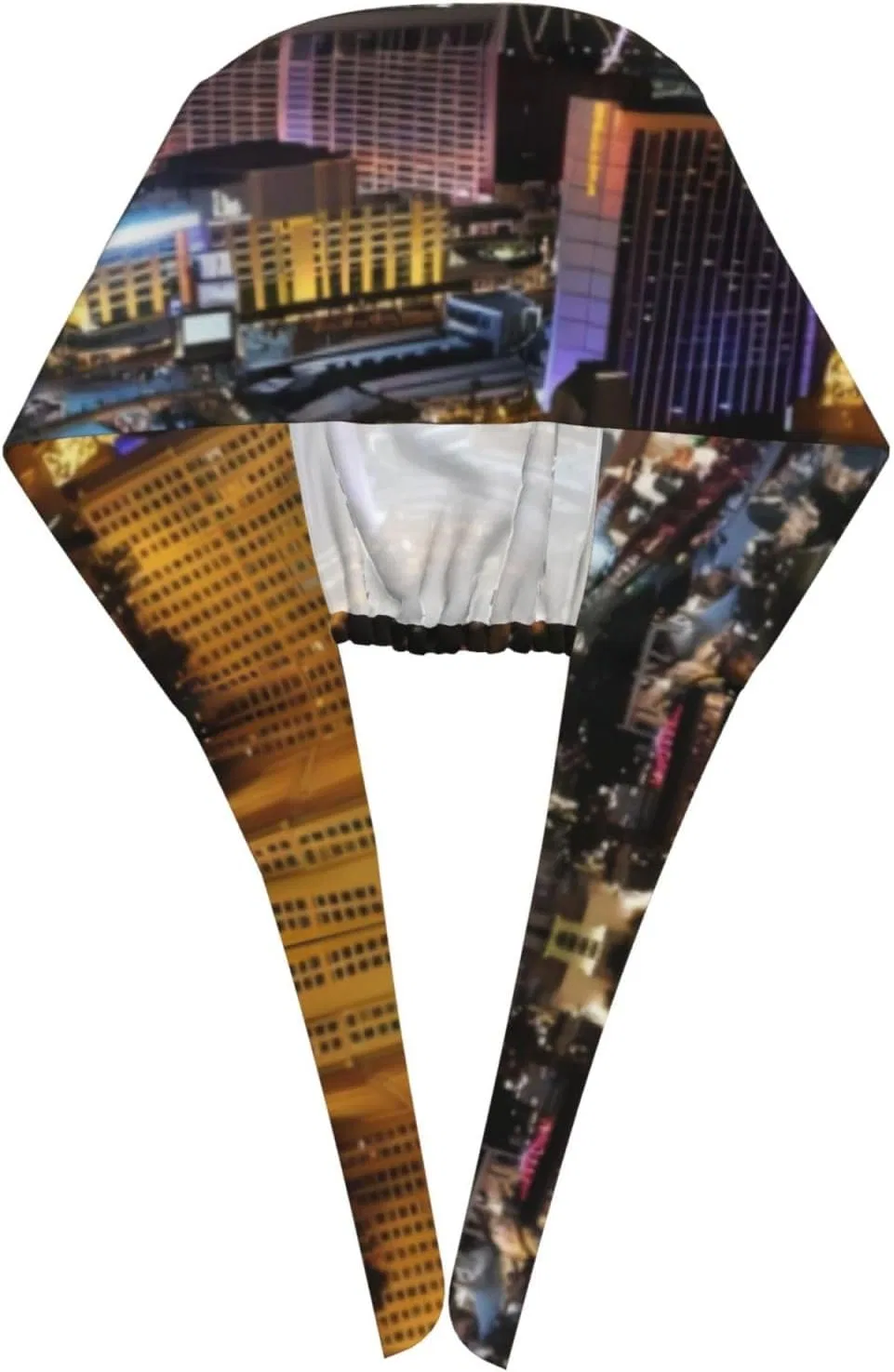 Рабочая шапочка для душа с принтом Las Vegas Night View, QAZWZML, полиэстер, регулируемая, Черный — фото 3