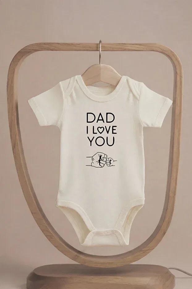 Детское боди с коротким рукавом с принтом Dad I Love You Liljoy, Dad I Love You