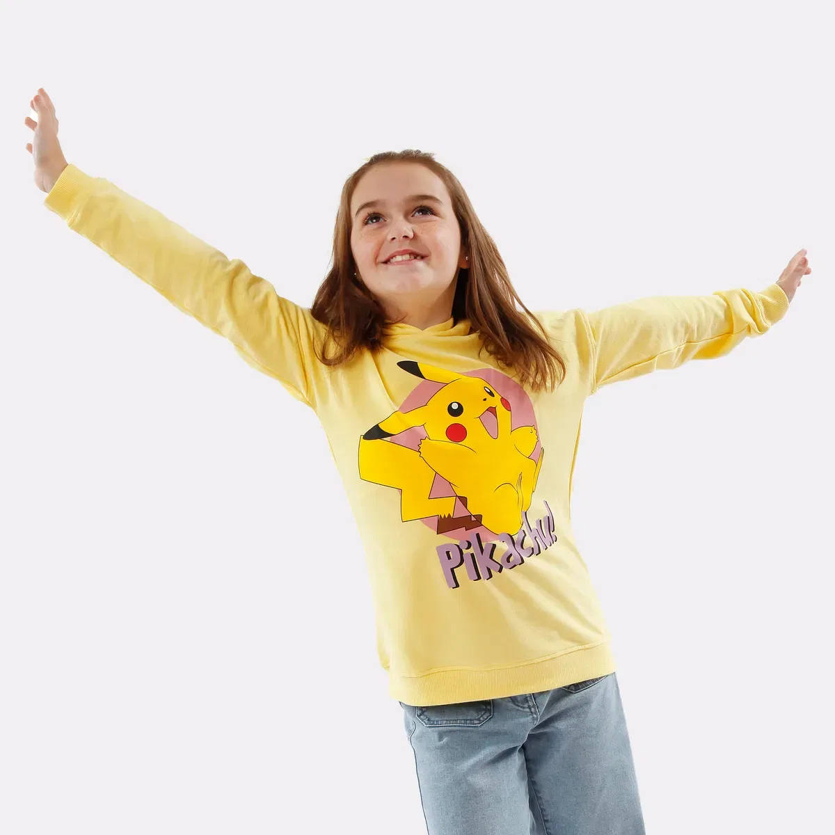 Худи с принтом Pikachu Pokemon, Yellow — фото 3