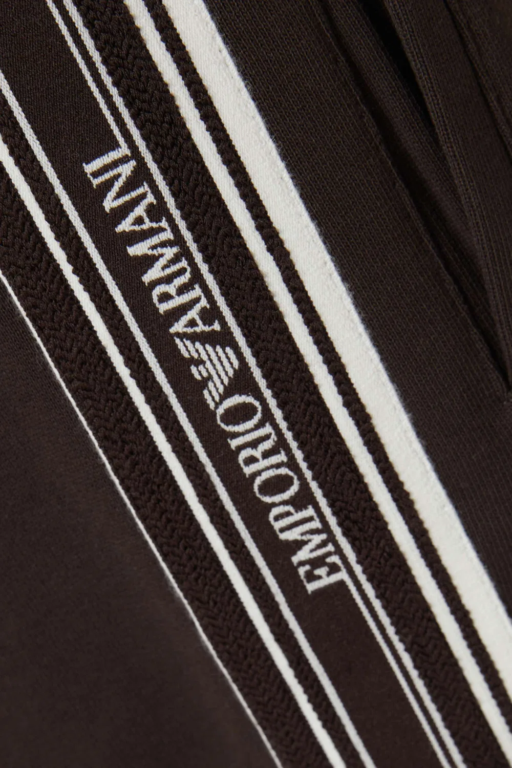 Брюки спортивные с боковыми полосками Emporio Armani, коричневый — фото 4