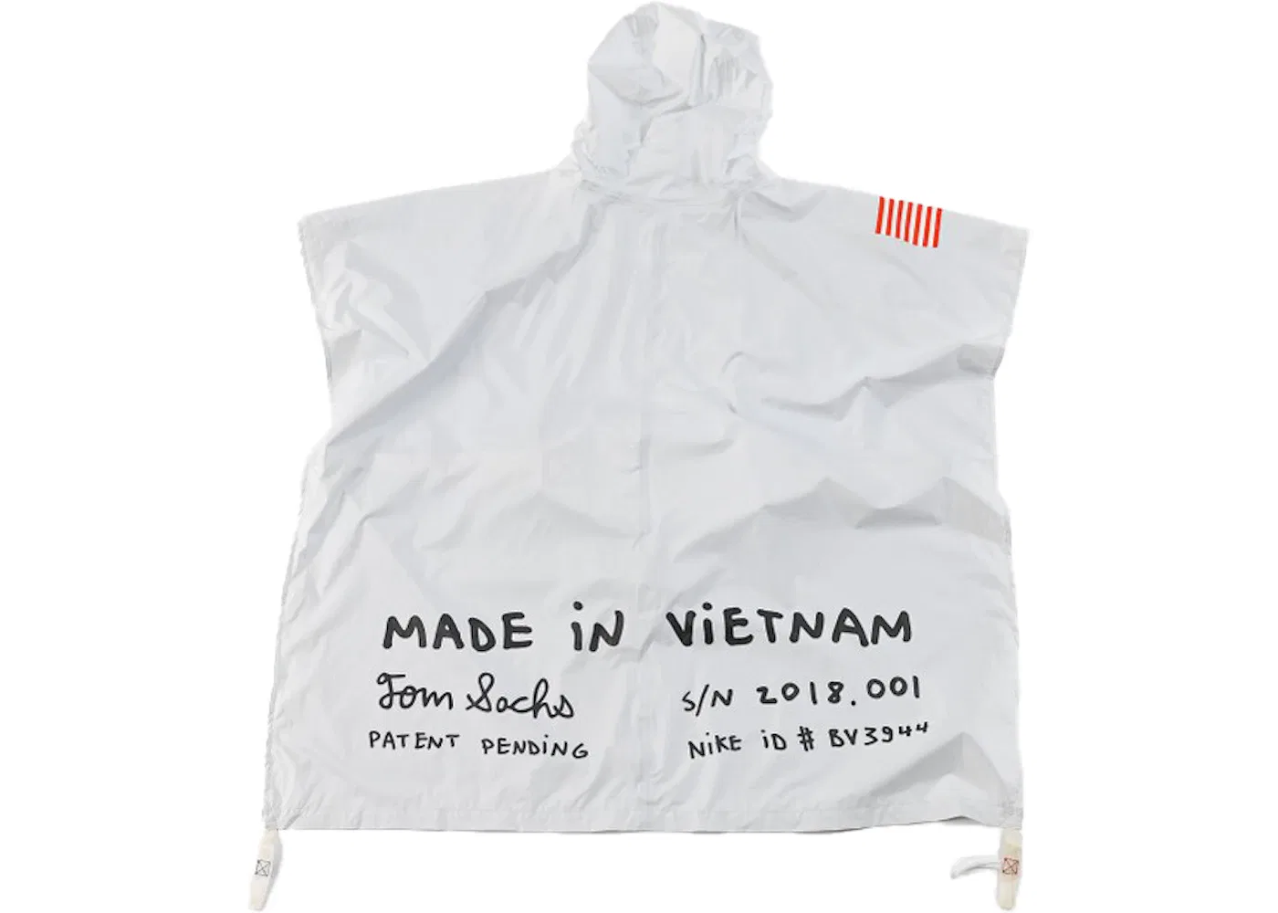 Мужское водоотталкивающее пончо Nike x Tom Sachs Exploding Poncho, белый — фото 2